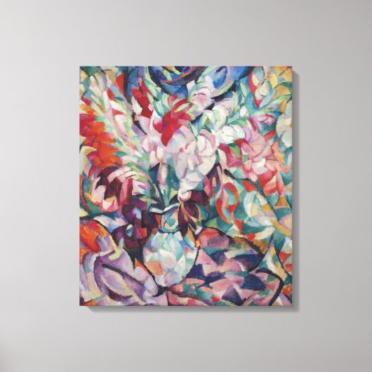 ヴィンテージフローラルパターングラジオラス キャンバスプリント (正面)