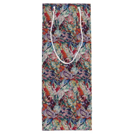 ヴィンテージフローラルパターングラジオラス ワインギフトバッグ (裏面)