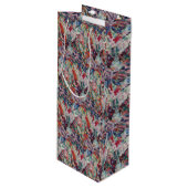 ヴィンテージフローラルパターングラジオラス ワインギフトバッグ (正面アングル)