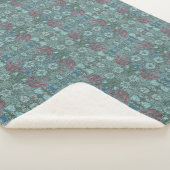 ヴィンテージフローラルパターングリーンブルーレッドホワイト シェルパブランケット (3/4)