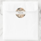 ヴィンテージフローラルパターンサンキューラウンドステッカー ラウンドシール (バッグ)