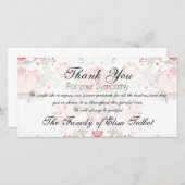 ヴィンテージフローラルパターンダマスク悔やみや弔慰ありがとうP サンキューカード (正面/裏面)