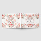 ヴィンテージフローラルパターンダマスク葬儀ゲストブック ゲストブック (全面)