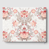 ヴィンテージフローラルパターンダマスク葬儀ゲストブック ゲストブック (裏面)