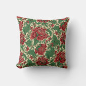 ヴィンテージフローラルパターンチンツクリスマスカラー クッション (正面)
