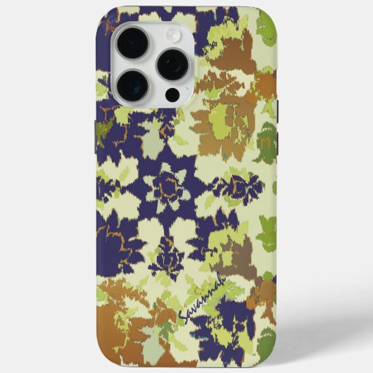 ヴィンテージフローラルパターンネイビー銅グリーンiPhone Case-Mate iPhoneケース (裏面)