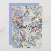 ヴィンテージフローラルパターンフラットサンキュー サンキューカード (正面/裏面)