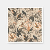 ヴィンテージフローラルパターンペーパーナプキン スタンダードカクテルナプキン (正面)