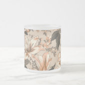 ヴィンテージフローラルパターンマグ フロストグラスマグカップ (中央)