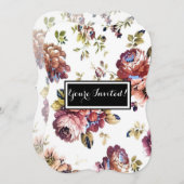 ヴィンテージフローラルパターンマザーズデイ招待状 招待状 (正面/裏面)