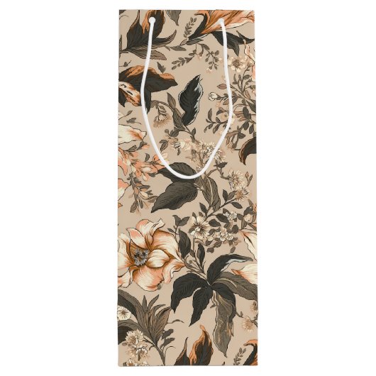 ヴィンテージフローラルパターンワイン抱き枕 ワインギフトバッグ (裏面)