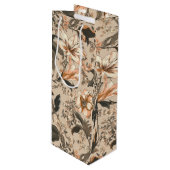 ヴィンテージフローラルパターンワイン抱き枕 ワインギフトバッグ (正面アングル)