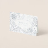 ヴィンテージフローラルパターン悔やみや弔慰ありがとう 箔カード (正面)