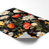 ヴィンテージフローラルパターン昇華印刷 ポスター (角)