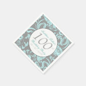 ヴィンテージフローラルパターン100誕生日紙ナプキン スタンダードカクテルナプキン (角)