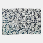 ヴィンテージフローラルパターン、ウィリアム・モリス キッチンタオル (横)