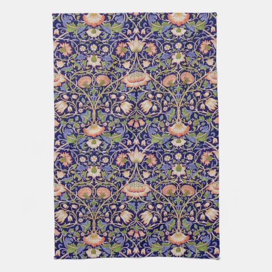 ヴィンテージフローラルパターン、ウィリアム・モリス キッチンタオル (縦)