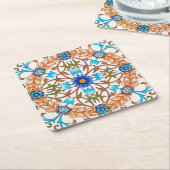 ヴィンテージフローラルパターン、ウィリアム・モリス スクエアペーパーコースター (アングル)