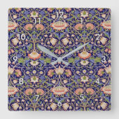 ヴィンテージフローラルパターン、ウィリアム・モリス スクエア壁時計 (正面)