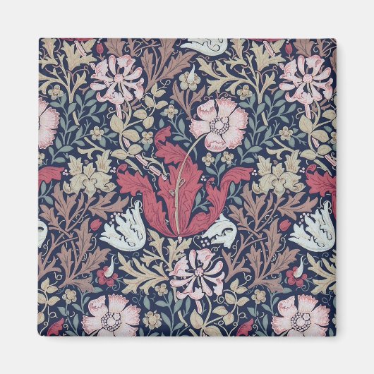 ヴィンテージフローラルパターン、ウィリアム・モリス マグネット (正面)