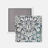 ヴィンテージフローラルパターン、ウィリアム・モリス マグネット (正面/裏面)