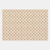 ヴィンテージフローラルパターンin暖赤,サンゴ ラッピングペーパーシート (正面3)