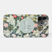 ヴィンテージフローラレスターパターンとモノグラム Case-Mate iPhoneケース (裏面(横))