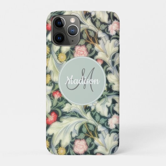 ヴィンテージフローラレスターパターンとモノグラム Case-Mate iPhoneケース (裏)