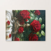 ヴィンテージフローラレッドローズ ジグソーパズル (横)