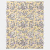 ヴィンテージフローラレトロイエローグレートイレドゥジュエイル フリースブランケット (正面)