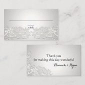 ヴィンテージフローラレースシルバーグレー座席表 プレイスカード (正面/裏面)