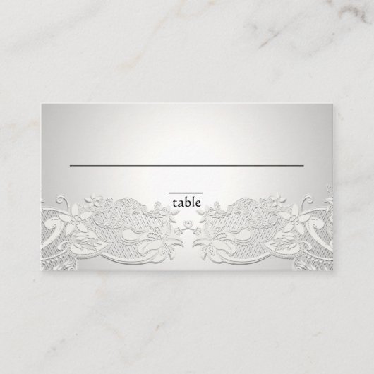 ヴィンテージフローラレースシルバーグレー座席表 プレイスカード (正面)