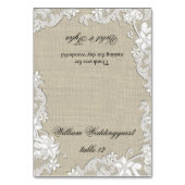 ヴィンテージフローラレースデザインシーティングカード テーブルナンバー (正面)