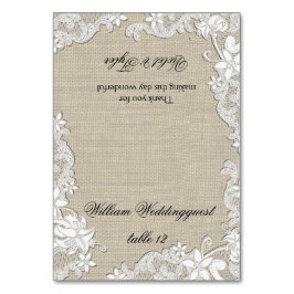 ヴィンテージフローラレースデザインシーティングカード テーブルナンバー