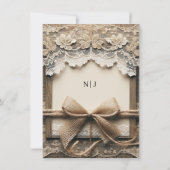 ヴィンテージフローラレースバーラップ素朴ありがとう 招待状 (裏面)