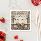 ヴィンテージフローラレースバーラ素朴ップ結婚ズ スタンダードカクテルナプキン (インサイチュ)