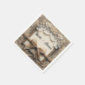 ヴィンテージフローラレースバーラ素朴ップ結婚ズ スタンダードカクテルナプキン (角)