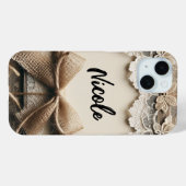 ヴィンテージフローラレースバーラ素朴ップ結婚ズ Case-Mate iPhoneケース (裏面 (横))