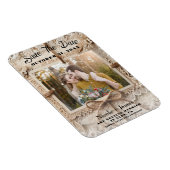 ヴィンテージフローラレースバー素朴ラップ日付の保存 マグネット (右側)