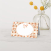 ヴィンテージフローラレースボウかわいこちゃんパイ誕生日フード プレイスカード (正面)