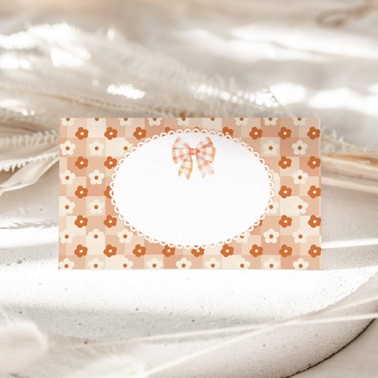 ヴィンテージフローラレースボウかわいこちゃんパイ誕生日フード プレイスカード