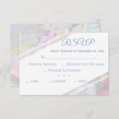 *~*ヴィンテージフローラレースロマン結婚ティック 出欠カード (正面/裏面)