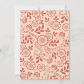 ヴィンテージフローラレース日付の保存 招待状 (裏面)