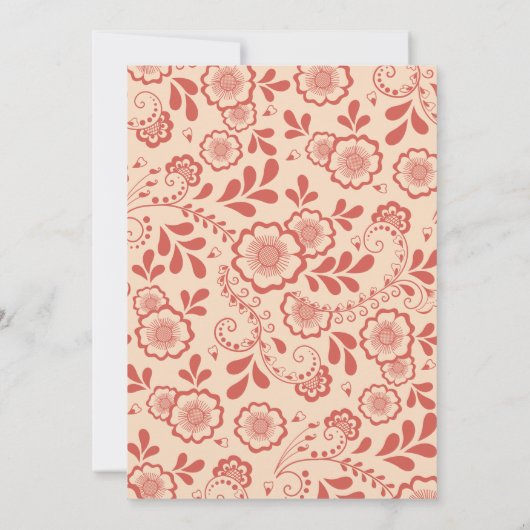 ヴィンテージフローラレース日付の保存 招待状 (裏面)