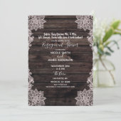 ヴィンテージフローラレース素朴ウッド婚約シャワー 招待状 (スタンド正面)