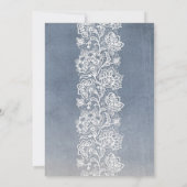 ヴィンテージフローラレース – ダスティブルー結婚ズ 招待状 (裏面)