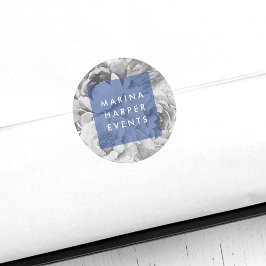 ヴィンテージフローラロゴシール |ネイビー ラウンドシール