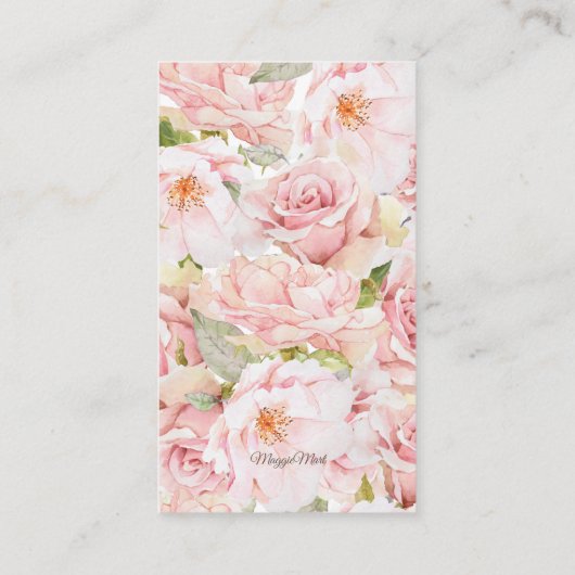 ヴィンテージフローラロッキングホースベビーシャワー エンクロージャーカード (裏面)