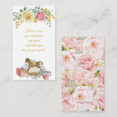 ヴィンテージフローラロッキングホースベビーシャワー エンクロージャーカード (正面/裏面)