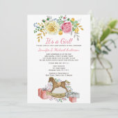 ヴィンテージフローラロッキング馬赤ちゃんシャワーbyメール 招待状 (スタンド正面)